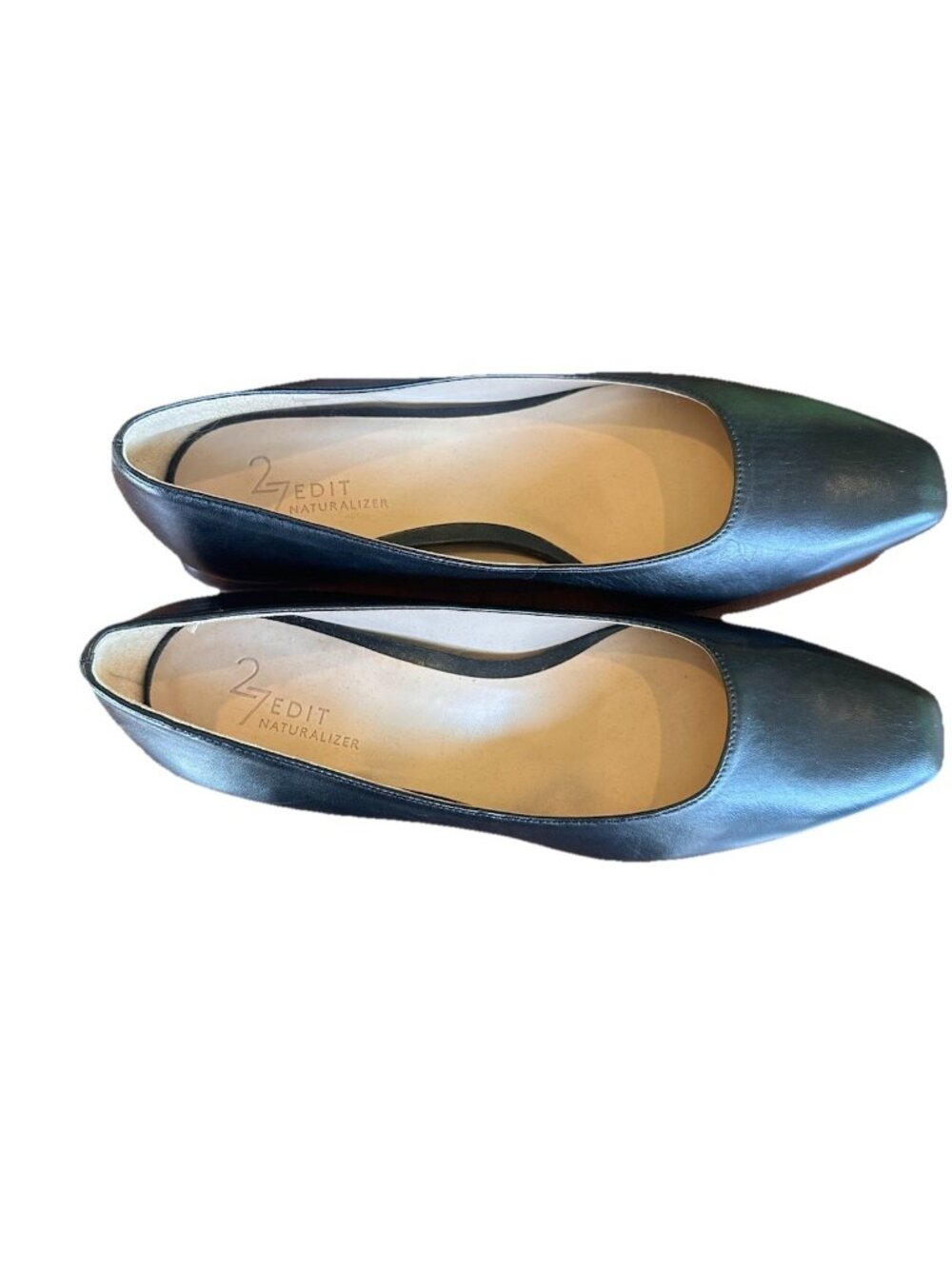 Naturalizer 27 Edit Square Toe Florence Heel Pumps Black Leather Sz 8W NWT - Picture 3 of 6